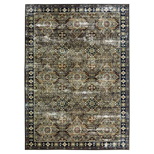 DECOMALL BAOLA Large Area Rugs, Vintage Carpet for Living Room Bedroom, Olive 7'6''x9'6''