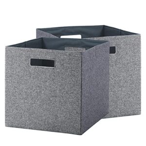 deahun better homes & gardens fabric cube storage bins (12.75" x 12.75"), washed indigo, 2 pack (gray)