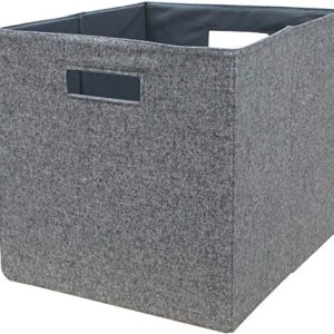 Deahun Better Homes & Gardens Fabric Cube Storage Bins (12.75" x 12.75"), Washed Indigo, 2 Pack (Gray)