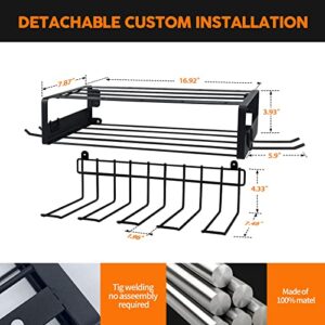 HONRISE Power Tool Storage Rack Wall Mounted Storage Rack Garage Tool Storage Box Cordless Drill Storage Rack Heavy Duty Tool Rack Detachable Design Suitable for Garage Warehouse and Studio