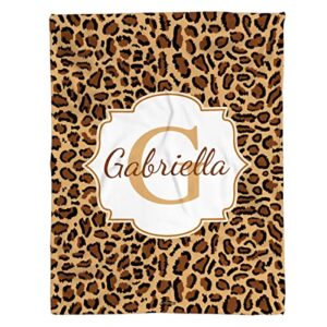 triency cheetah leopard print blanket monogrammed personalized blankets for adults kids baby women 30x40 50x60 60x80 soft fleece or sherpa throws custom name christmas birthday gifts