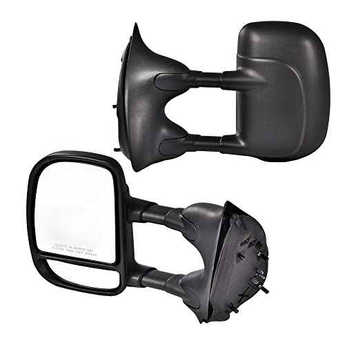 CHEDA Manual Towing Side View Mirrors, Compatible with 1999-2016 Ford F250 F350 F450 Super Duty Left & Righ, Black