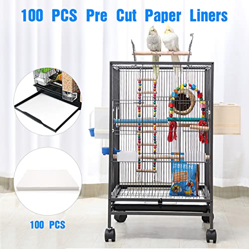 Bird Cage Liners 17×12 Inches, Color You Bird Cage Paper Liners Non-Woven Parakeet Cage Liners 100 Sheets Precut Bird Cage Paper Absorbent Bird Cage Liners for Large Bird Cage