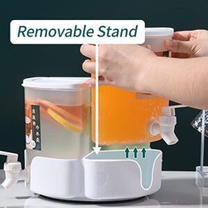 1.37 Gallons Beverage Dispenser with Spigot, Rotate 360° Removable Plastic Juice Dispenser, with Dust-Proof Lid & Large Capacity Removable Stand