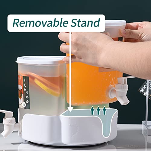 1.37 Gallons Beverage Dispenser with Spigot, Rotate 360° Removable Plastic Juice Dispenser, with Dust-Proof Lid & Large Capacity Removable Stand