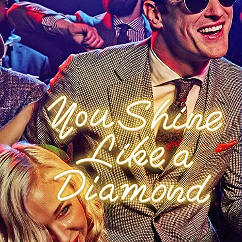 Neon Sign for Wall Decor, Yeeficent You Shine Like a Diamond Neon Lights for Bedroom Wall, 23 x 14 Inch Dimmable Neon Signs, Custom Light Up Sign for Wedding Party Birthday Gift (Warm White)