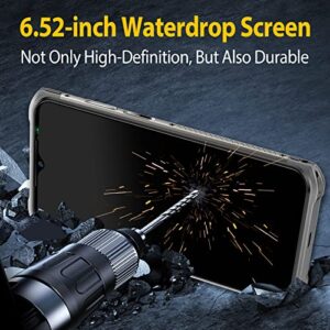 Ulefone Armor 12 5G Rugged Unlocked Android Smartphone, 8GB+128GB, 48MP Quad Rear Camera, IP68/IP69K, 5180mAh, 6.52” HD+, Dual SIM Dual 5G, Compass, GPS, Fingerprint, Rugged Cell Phone (Grey)