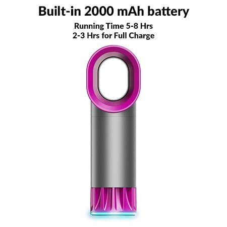 ZERO10 HOHOO Portable Bladeless Fan, USB Rechargeable, 3 Speeds | Gray