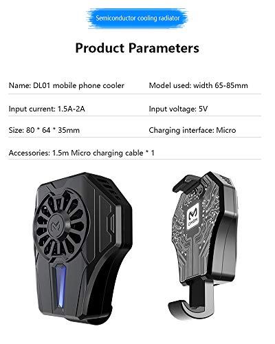 FENGCHUANG MEMO Mobile Phone Radiator, Cell Phone Cooler, Cold Wind Handle Fan, Portable Mobile Phone Radiator Cooling Fun, Gaming Semiconductor Cooling Phone