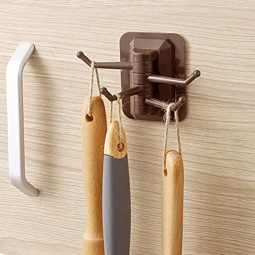 UPhost8 Multifunctional Sticker Hook Hook Punch-Free Rack Hook Household Strong Wall Creative Sticky Hook (Coffee, one Size)