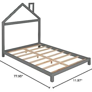 Merax Kids House Beds Full Wood Bed Frames for Boys,Girls, No Box Spring Need (Full, Gray)