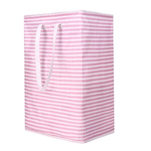 72l laundry basket freestanding waterproof laundry hamper collapsible tall clothes hamper with handles for clothes toys (pink)