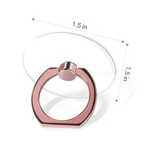 MOFIT Transparent Cell Phone Ring Holder 360°Rotation Finger Ring Stand Compatible with All Mobile Phones and Tablet Devices (2 * Rose Gold and 2 * Silver) (5TMZHK001)