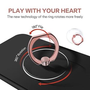 MOFIT Transparent Cell Phone Ring Holder 360°Rotation Finger Ring Stand Compatible with All Mobile Phones and Tablet Devices (2 * Rose Gold and 2 * Silver) (5TMZHK001)