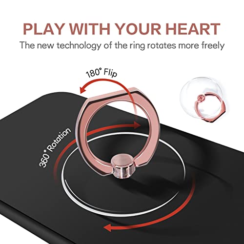 MOFIT Transparent Cell Phone Ring Holder 360°Rotation Finger Ring Stand Compatible with All Mobile Phones and Tablet Devices (2 * Rose Gold and 2 * Silver) (5TMZHK001)