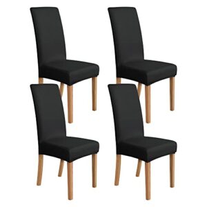 amazon basics stretch dining chair slipcover, set of 4, black