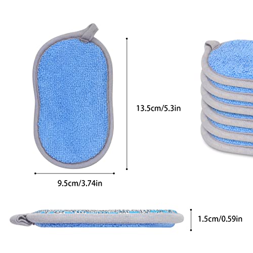 FYY (6 Pack) Scrub Sponges for Kitchen, Non-Scratch Scrub Sponges with Lanyard, Effortless Cleaning of Dishes, Pots and Pans All at Once, Multifunctional Magic Dishwashing Sponge