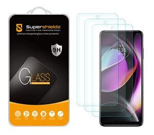 supershieldz (3 pack) designed for motorola moto g 5g (2022) tempered glass screen protector, anti scratch, bubble free