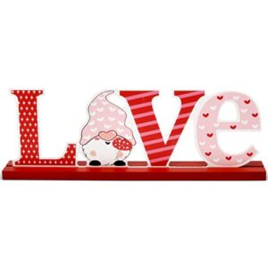 3 Valentines Day Wooden Table Decorations Valentine Centerpiece Pink Heart Love Tabletop Sign Valentine's Gift & Romantic Party Decor for Fireplace Mantle Shelf Office Desk Dining Room Kitchen & Home