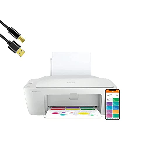 Bools H-P DeskJet 2752e Wireless All-in-One Color Inkjet Printer for Home, Office, Print, Copy, Scan, Wireless, USB Connectivity, Mobile Printing USB Printer Cable