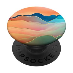 mountains abstract pastel design outdoor lovers on peach popsockets swappable popgrip