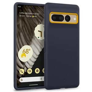 caseology nano pop for google pixel 7 pro case [military grade drop tested] dual layer silicone case - blueberry navy