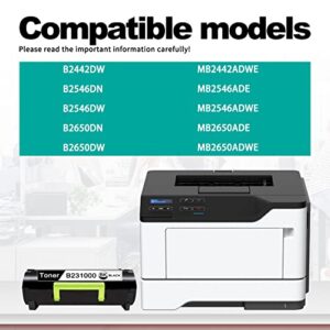 XENONK B231000 Compatible Toner Cartridge Replacement for Lexmark B2442dw B2546dn B2546dw B2650dn B2650dw MB2442adwe MB2546ade MB2546adwe MB2650ade MB2650adwe Printer Toner Cartridge (1 Pack, Black)