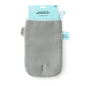 martha stewart - pet hair removal mitt | elegant dog hair remover mitt for clothing & furniture| reusable dog fur remover for furniture & clothes in gray and turquoise, machine washable (ff18765)