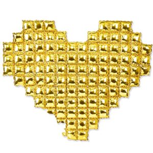 partywoo gold heart balloons, 2 pcs 55 inch large heart balloons, giant foil balloons, large mylar balloons, heart balloons for birthday decorations, wedding decorations, bridal shower decorations