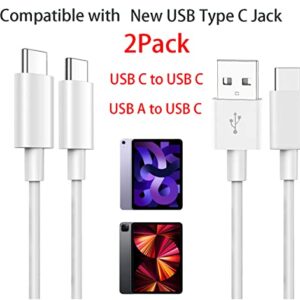 6Ft USB A to USB C Fast Charger Cable for iPad 10.9 inch (10th Gen) 2022, iPad Pro 12.9 Inch (3rd 4th 5th) Gen, 11 Inch (4th/3rd/2nd/1st) Gen, iPad Mini 6th iPad Air 4th Gen USB C to USB C Cable