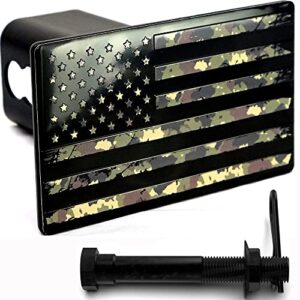 everhitch usa american flag metal hitch cover (fits 2" receiver, military camouflage)