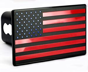 everhitch usa american flag metal hitch cover (fits 2.5" receiver, black/red/blue)