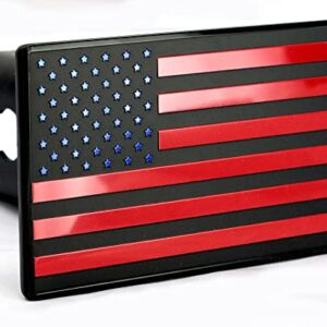 eVerHITCH USA American Flag Metal Hitch Cover (Fits 2.5" Receiver, Black/Red/Blue)