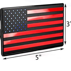 eVerHITCH USA American Flag Metal Hitch Cover (Fits 2.5" Receiver, Black/Red/Blue)