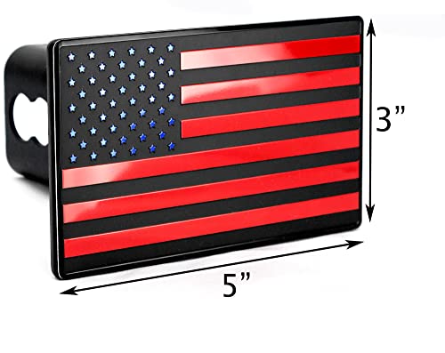 eVerHITCH USA American Flag Metal Hitch Cover (Fits 2.5" Receiver, Black/Red/Blue)