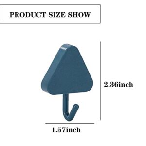 Key Hooks for Wall, Adhesive Hooks Removable Wall Hangers Hooks for Entryway Door Bathroom Kitchen Dark Blue（5 Packs） (b2347)