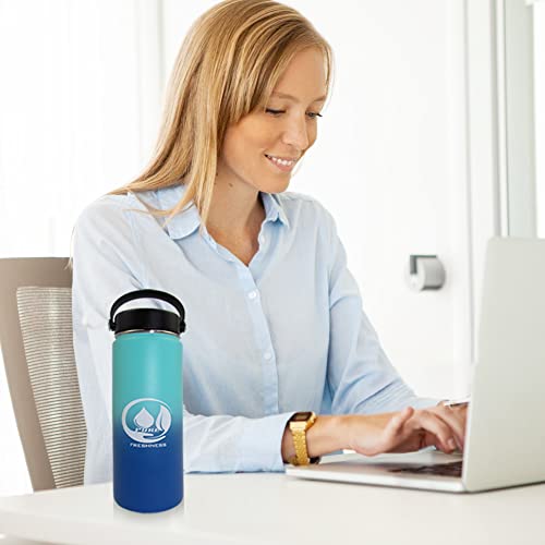 Water Bottle 18,22,32 OZ, 3 Lids, PUREFRESHNESS Leak Proof, Vacuum Insulated Stainless Steel Water Bottle, Double, Thermo Mug, Gym Sport Water Bottle, Hot&Cold Water Bottle (22 oz blue gradient))