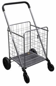 utility folding shopping cart with 360° wheels for grocery, laundry and travel, 88lbs capacity (x-large)