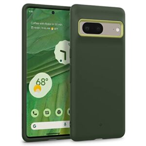caseology nano pop for google pixel 7 case [military grade drop tested] dual layer silicone case - avo green