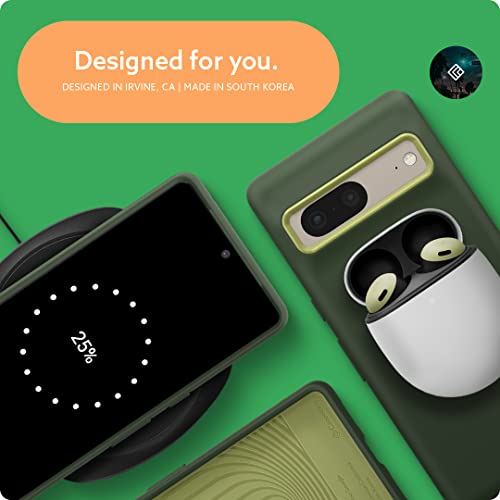 Caseology Nano Pop for Google Pixel 7 Case [Military Grade Drop Tested] Dual Layer Silicone Case - AVO Green