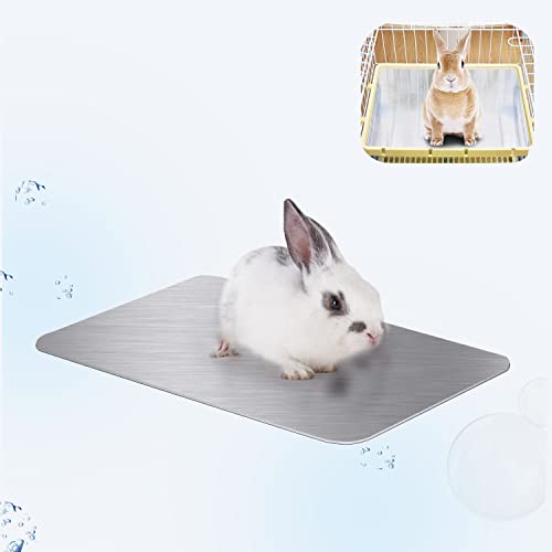 FIPASEN Rabbit Cooling Pad, 11.8x7.9 in Hamster Cooling Mat Pet Cool Plate for Rabbit Bunny Hamster Guinea Pig & Other Small Pets Stay Cool This Summer - Bite Resistance Pet Cooling Pad Ice Bed