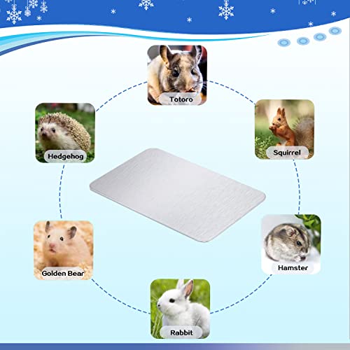 FIPASEN Rabbit Cooling Pad, 11.8x7.9 in Hamster Cooling Mat Pet Cool Plate for Rabbit Bunny Hamster Guinea Pig & Other Small Pets Stay Cool This Summer - Bite Resistance Pet Cooling Pad Ice Bed