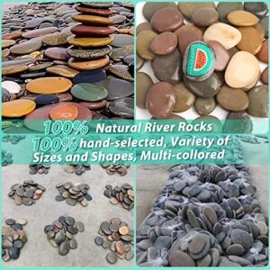 10PCS Extra-Large River Rocks for Painting,Multi-Color Painting Stones,3.3-4.5 inch Smooth and Flat Rocks for Arts & DIY, Mandala and Kindness Stones,Perfect for Kids Party,Crafts