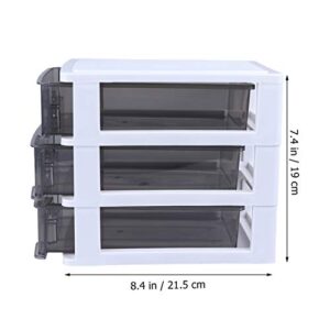 BESPORTBLE 3 Plastic Storage Drawers- Drawer Storage Organizer White Frame with Clear Drawers