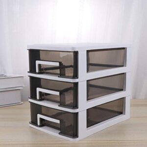 BESPORTBLE 3 Plastic Storage Drawers- Drawer Storage Organizer White Frame with Clear Drawers