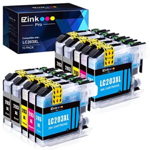 E-Z Ink Pro LC203 LC201 LC203XL Comaptible Ink Cartridges Replacement for Brother LC203 LC201 LC203XL LC201XL to use with MFC-J480DW MFC-J880DW MFC-J4420DW MFC-J680DW MFC-J885DW J460DW J460DW(10 Pack)