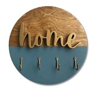 lavender inspired 3d home design wall mounted key holder for wall, decorative wooden home sign, wooden key organization, small home key rack for entryway, bathroom, kitchen, 10''(gold)