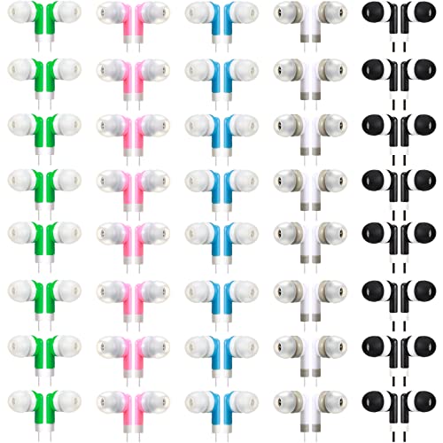 Konohan 100 Pack Kids Earbuds Wired Earphones Wired Earbuds Multipack Earbuds Earphones Headphones Earbuds for School Library Museum Classroom Students