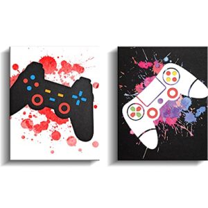 creoate video game wall art decor 2 pieces graffiti art gaming themed poster canvas print artwork set for game lover home decoration for boys bedroom playroom