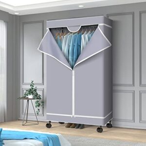 PUNION Cover Only Available for CJ-B1133W2 Garment Rack, Dustproof Oxford Fabric Hanger Sleeve with Zipper, with Side Pocket, 36" L x 18" W x 71" H, Grey